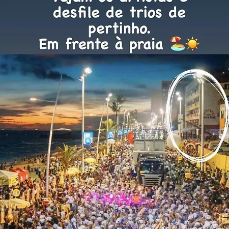 Belissimo Flat Direto Na Praia Da Barra - Flat Beira Mar No Circuito Do Carnaval-3
