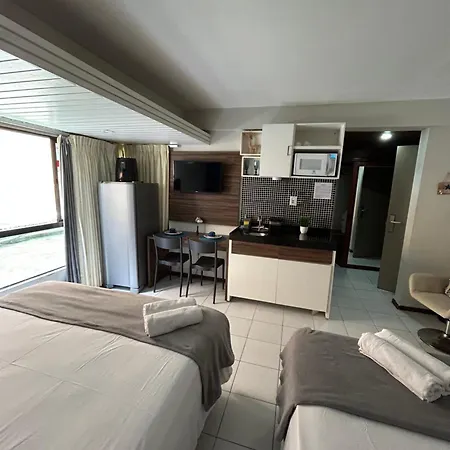 Flat 112 equipado na beira mar de Tambaú-3